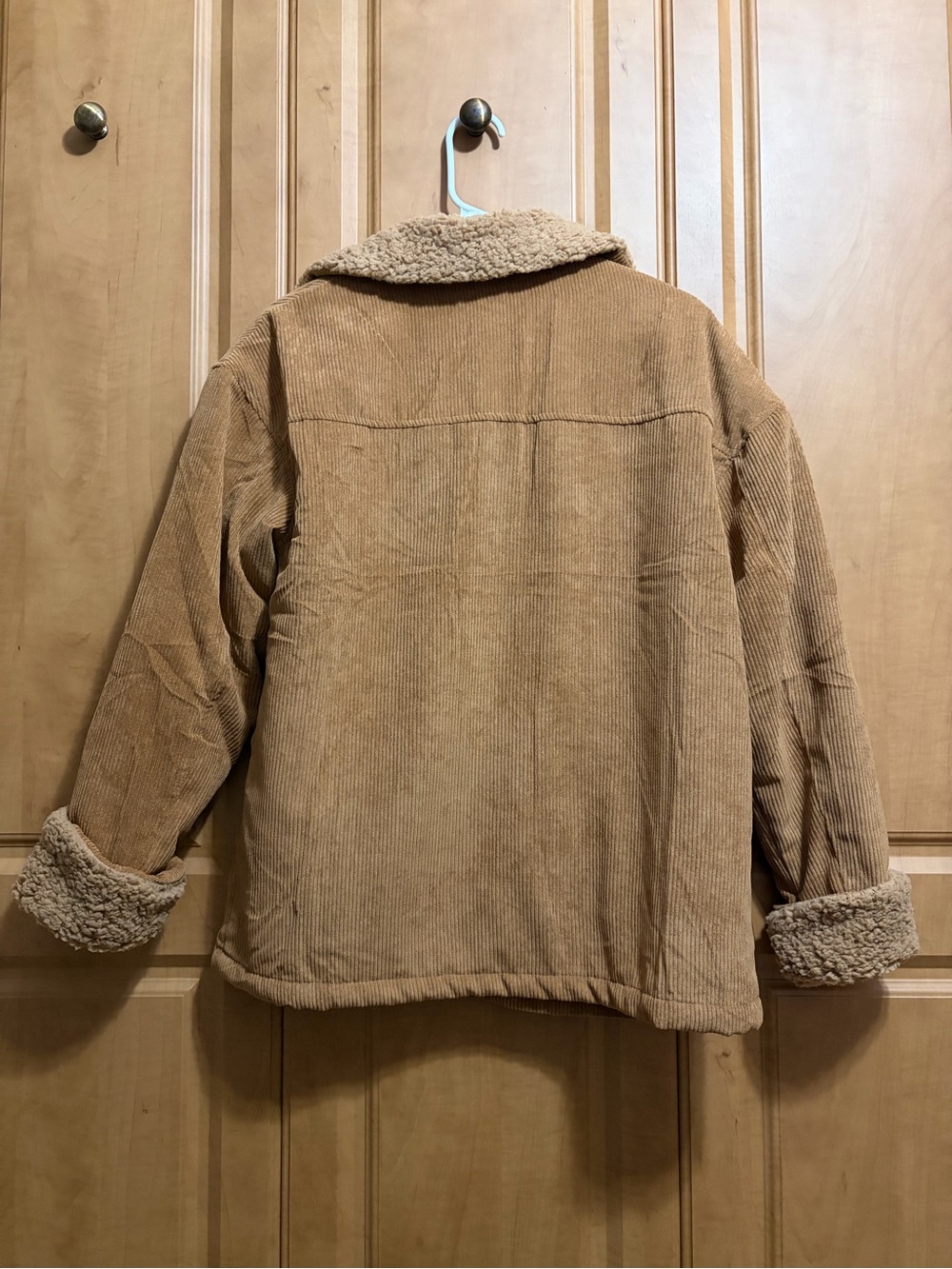 Corduroy Sherpa Collar Jacket - Tan - Picture 4 of 4